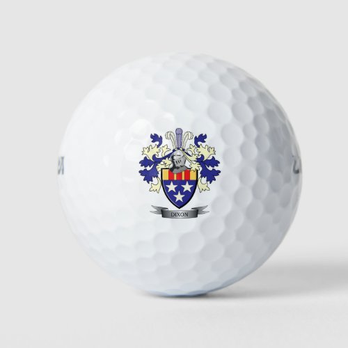 Dixon Family Crest Coat of Arms Golf Balls