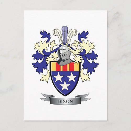 Dixon Family Crest Coat of Arms Postcard