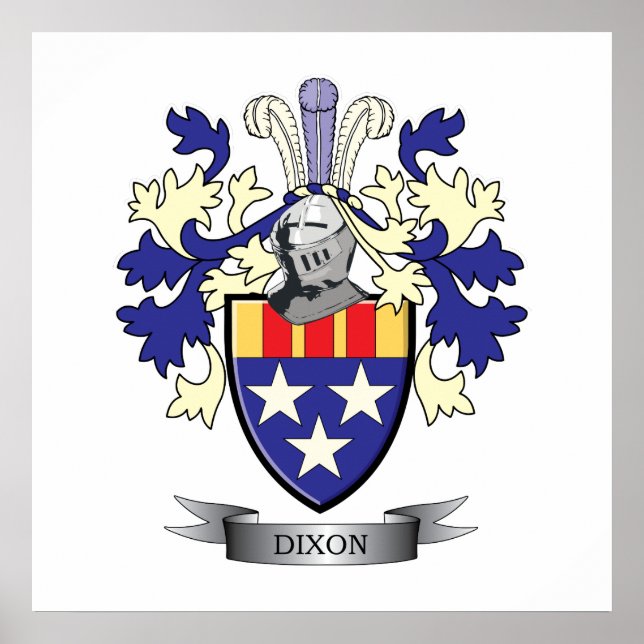 Dixon Family Crest Coat of Arms Poster (Front)