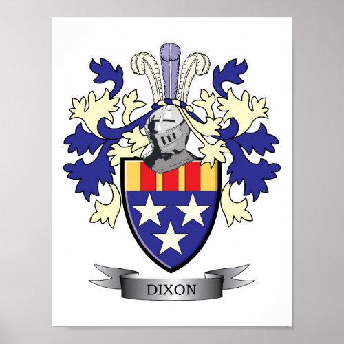 Dixon Family Crest Coat of Arms Poster