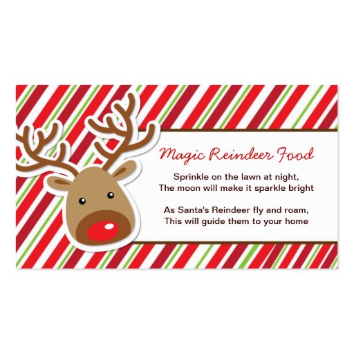 DIY - 100 Whimsical Magic Reindeer Food Tags Business Card | Zazzle