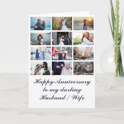 DIY 12 photo  wedding anniversary couples special Card