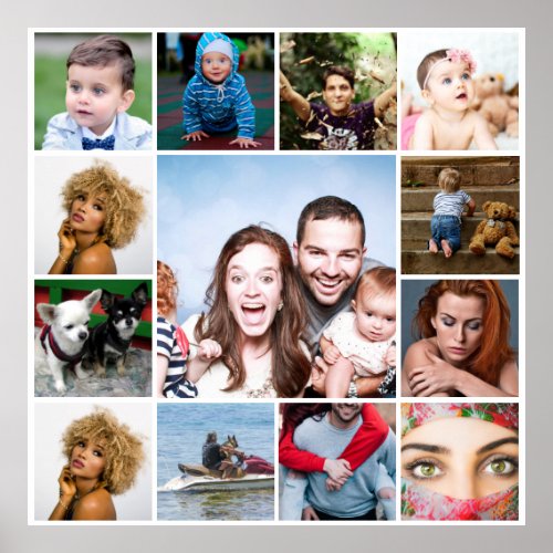 DIY 13 Photo  Family friends celebration collage Poster