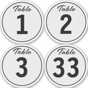 DIY 3" Any Color Vinyl Record Table Number Sticker