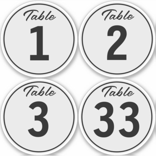 DIY 3 Any Color Vinyl Record Table Number Sticker