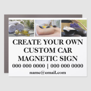 DIY 3 photo business day spa massage salon Car Magnet