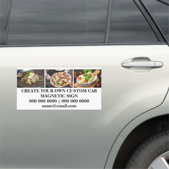 DIY 3 photo | cooking professional chef catering Car Magnet (In Situ)