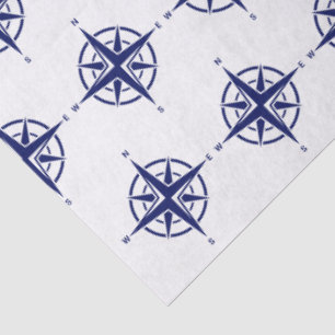DIY 5 Color Nautical Compass Rose - Blue Tissue Paper