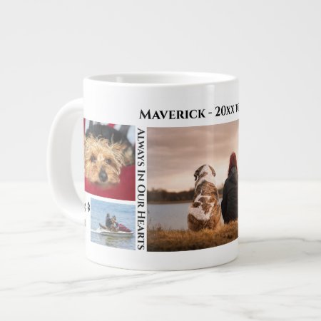 Diy 5 Photo Collage Pet Memorial Animal Loss Paws Giant Coffee Mug