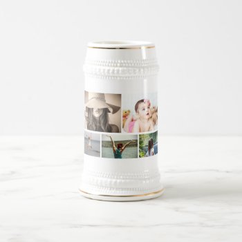 Diy 5 Photo Family Corporate Custom Gift Beer Stein by petcherishedangels at Zazzle