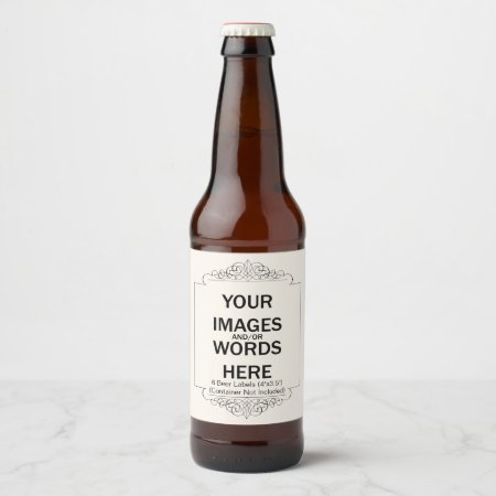 Diy - 6 Labels For Beer Bottles (4"x3.5")