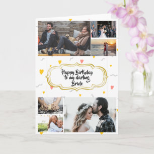 DIY 6 photo couples romantic whimsical hearts Card