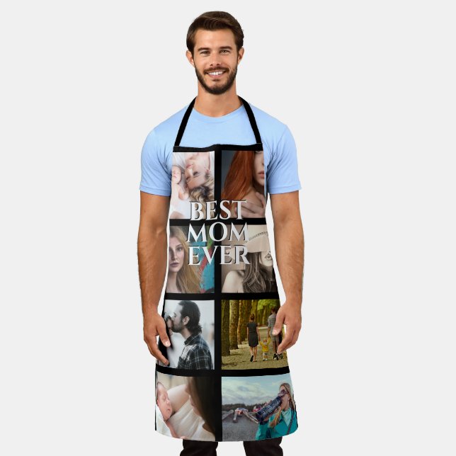 DIY 8 photo BEST MOM ever mothers day birthday Apron (Worn)