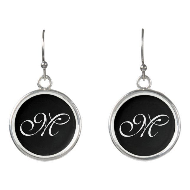 DIY - Add your own sign, name, color & monogram Earrings (Front)