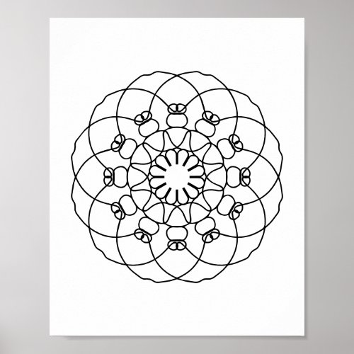 DIY Adult Coloring Page Mandala Poster Wall Art