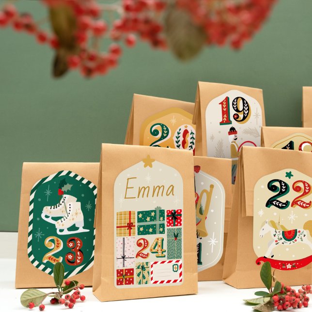 DIY Advent Calendar - Christmas Toys Sticker (Personalized Advent Calendar stickers to make your craft project.)