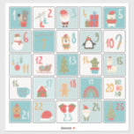 DIY Advent Calendar Stickers classic Christmas<br><div class="desc">Count down to Christmas in style with these 25 self-adhesive Advent calendar stickers, perfect for sealing treat bags, boxes, or DIY Advent pockets filled with little surprises. Each sticker is numbered from 1 to 25 and designed in a soft pastel color palette of light blue and cream, creating a cozy,...</div>