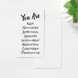 DIY Affirmation Cards Listing Positive Qualities