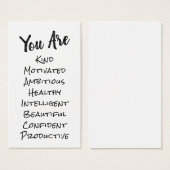 DIY Affirmation Cards Listing Positive Qualities (Front & Back)