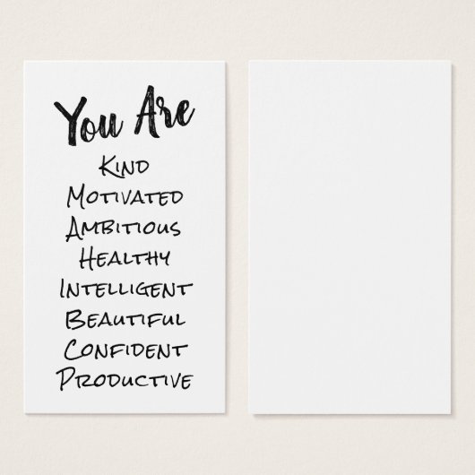 DIY Affirmation Cards Listing Positive Qualities (Front & Back)