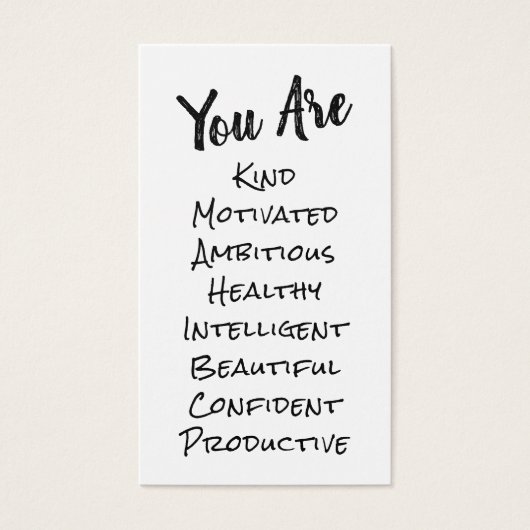 DIY Affirmation Cards Listing Positive Qualities (Front)