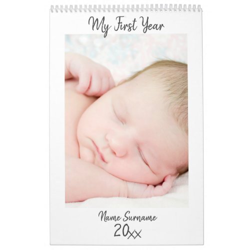 DIY baby newborn first year photo for couples Calendar