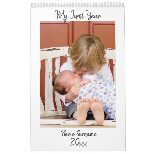 DIY baby photo newborn first year personalize Calendar