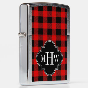 DIY Background Buffalo Plaid 3I Quatrefoil Zippo Lighter