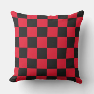 DIY Background Color, Black Checker Pattern Throw Pillow