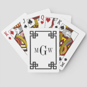DIY Background Greek Key Fancy Black Framed 3I Poker Cards