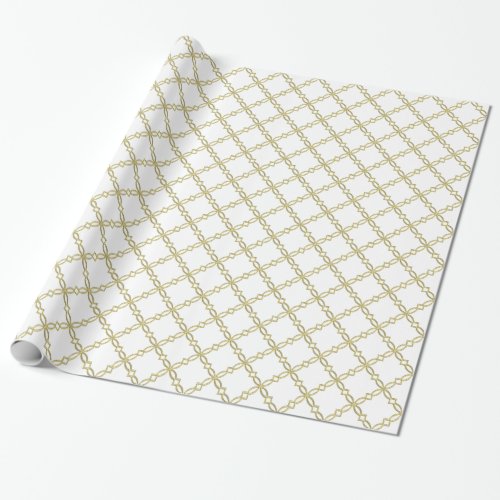 DIY Background XL Faux Gold Fancy Quatrefoil Wrapping Paper