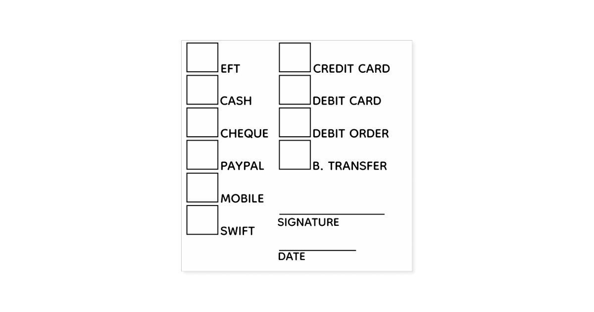 DIY Banking payment methods business office admin Selfinking Stamp