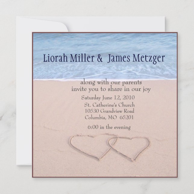 diy Beach Wedding Invitation (Front)