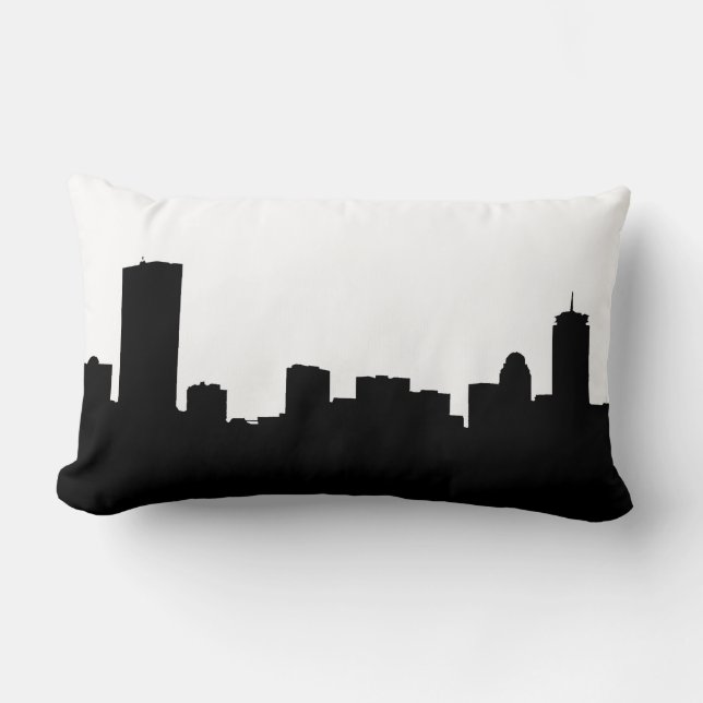 DIY BG Boston Skyline Silhouette Lumbar Pillow (Front)