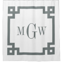 DIY BG Charcoal Gray Greek Key #2 Framed 3I Monogm