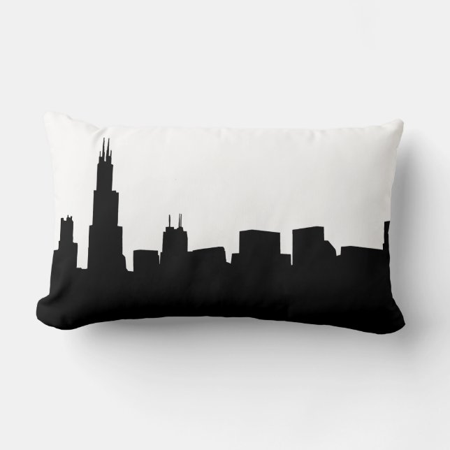DIY BG Chicago Skyline Silhouette Lumbar Pillow (Front)