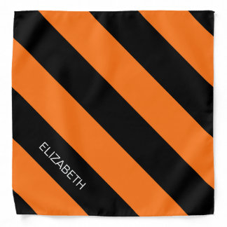 DIY BG Color, Black Diag Stripe #3 Orange Bandana