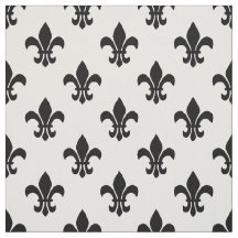 DIY BG Color, Black Fleur De Lis Sz6 White