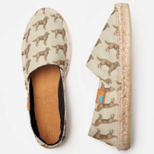 DIY BG Color, Golden Retriever Dog, Natural Canvas Espadrilles