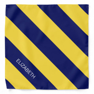 DIY BG Color Navy Blue Diag Stripe #3 Pineapple Bandana