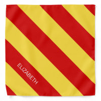 DIY BG Color, Red Diag Stripe #3 Yellow Bandana
