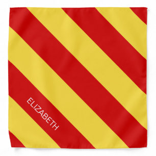 DIY BG Color, Red Diag Stripe #3 Yellow Bandana