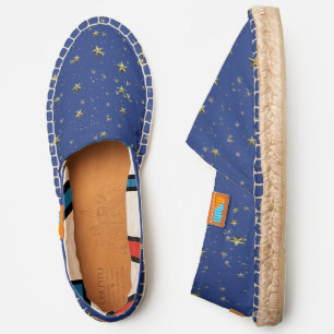 DIY BG Gold Starry Sky Royal Blue Canvas Espadrilles