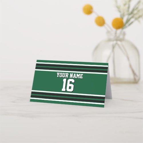 DIY BG Green Black Team Jersey Custom Number Name Place Card