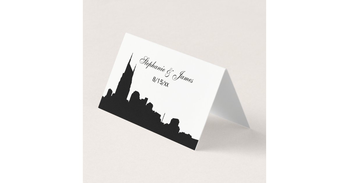 Diy Bg Nashville Skyline Silhouette Escort Cards Zazzle Com