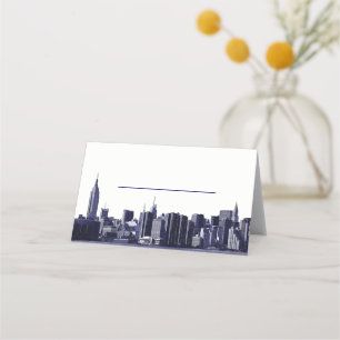 DIY BG NYC Skyline Blue Silhouette Escort Cards
