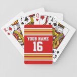 Diy Bg Red Gold Team Jersey Custom Number Playing Cards at Zazzle