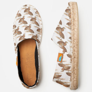 DIY BG Rustic Quail Game Birds Natural Canvas Espadrilles