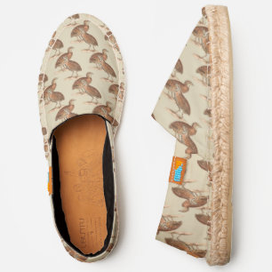 DIY BG Rustic Quail Game Birds Natural Canvas Espadrilles