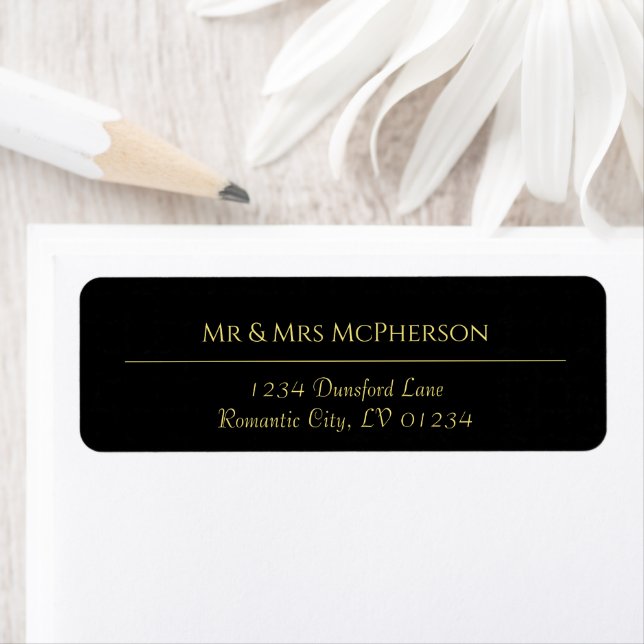 DIY Black Gold Return Address Label (Insitu)